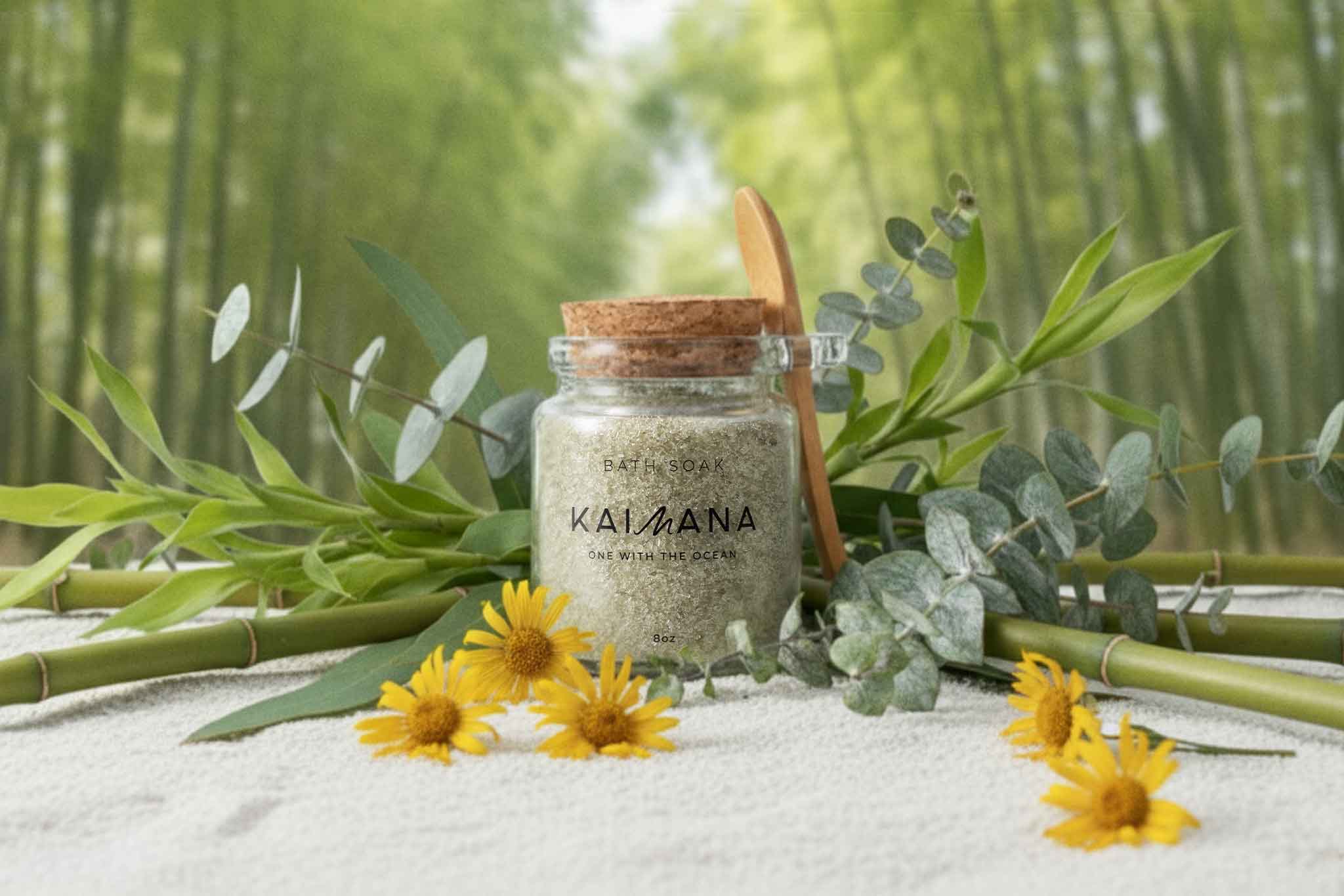 Kaimana muscle recovery magnesium bath soak with eucalyptus and sea salt